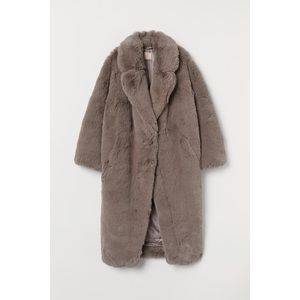 H&M Grey Fur Coat